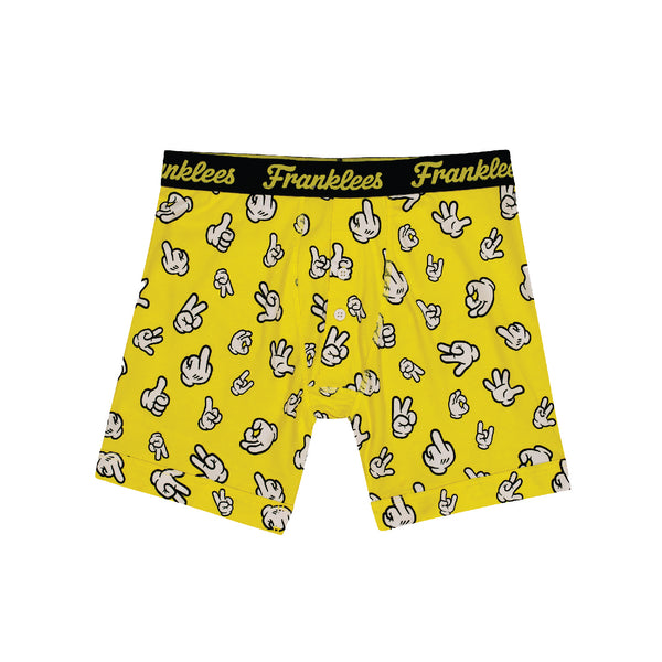 Button Fly Boxer Brief | Soft Cotton | Cartoon Hands