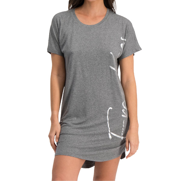 Long Printed Sleep Tee | Super Soft Viscose | Melange
